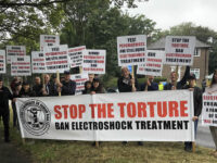 Protesters target brain-damaging electric shock